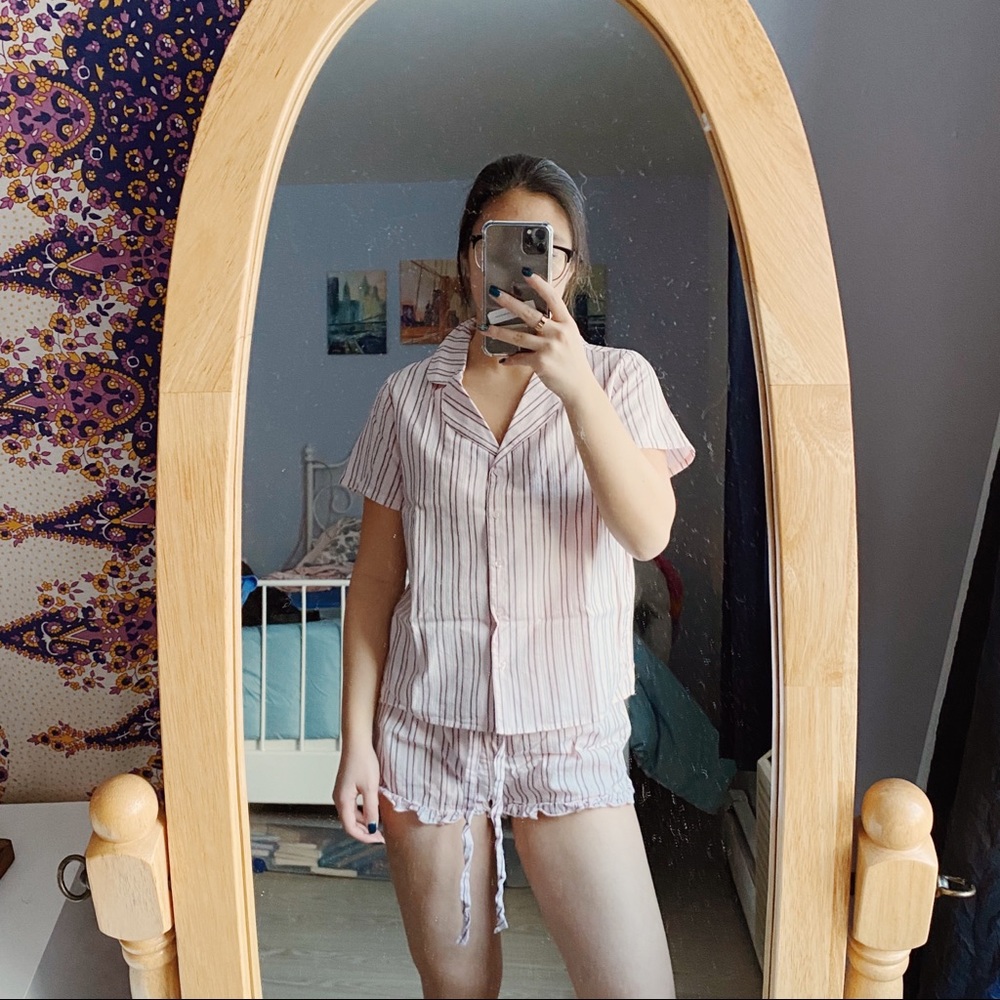 pinstripe pajamas set